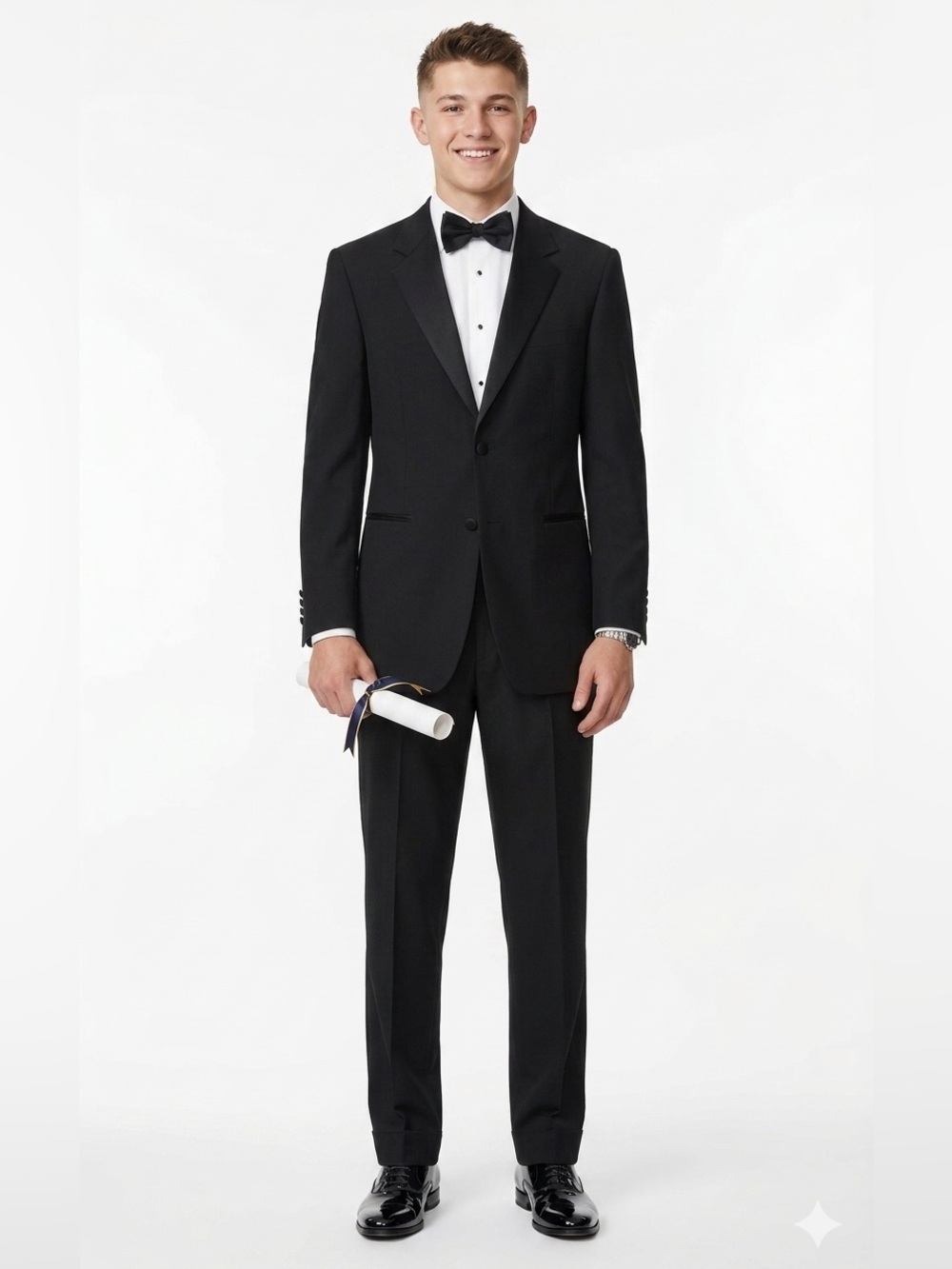 Noir Formalwear Classic Black Tuxedo Suit Blazer Pants Grad Prom Men Small